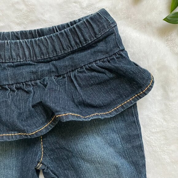 Gymboree Toddler Denim Jeans 18-24M | Blue Ruffle Peplum EUC - Picture 3 of 13